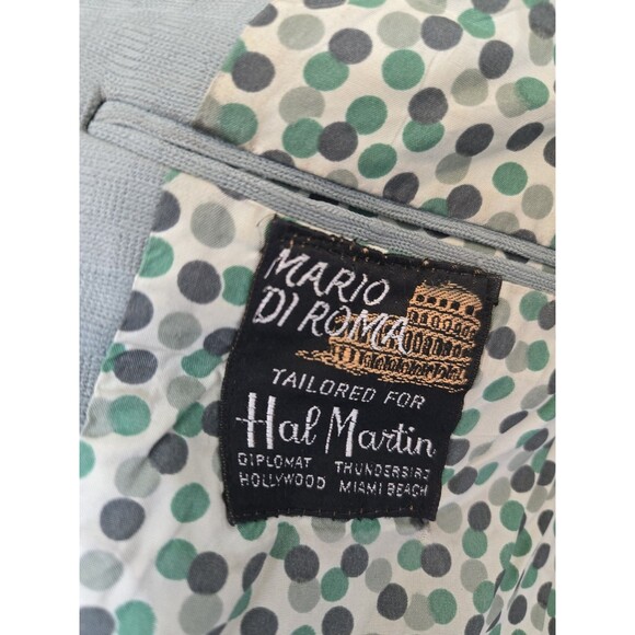 Vintage Blazer Mens 42 Hal Martin Green Gold Metal Buttons Sport Coat Jacket 70s - Picture 8 of 11